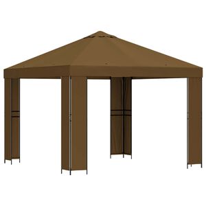 vidaXL Prieel 3 x 3 m Taupe Polyester en staal 190