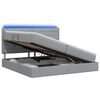 vidaXL LED Opslagbed met Matras Lichtgrijs 200 x 200 cm Stof