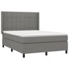 vidaXL Boxspring met matras en LED stof donkergrijs 140x190 cm