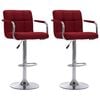 vidaXL Barstoelen 2 st stof wijnrood