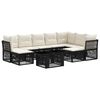vidaXL Tuinbankenset 10 st Zwart poly rattan