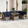 vidaXL 10-delige Loungeset met kussens poly rattan acacia grijs
