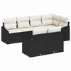 vidaXL Tuinbankenset 7 st Zwart en Wit poly rattan