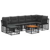 vidaXL Buiten bankenset 8 st Zwart en Donkergrijs Polyester