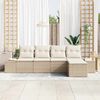 vidaXL Tuin Sofa Set met kussen 5 pcs Beige en Cr&egrave;me poly rattan