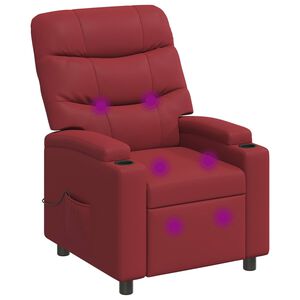 vidaXL Massage-relaxstoel Wijnrood 75 x 93 x 102 cm Stof