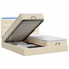 vidaXL Ottoman Bed met Matrassen en LED Cr&egrave;mekleurig 180 x 200 cm Stof