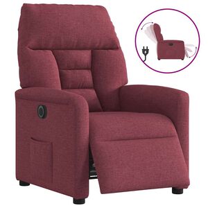 vidaXL Fauteuil verstelbaar elektrisch stof wijnrood