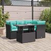 vidaXL 5-delige Loungeset met kussens poly rattan acacia zwart