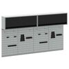 vidaXL Gereedschapskast set met plank 6 st Zwart Gepoedercoat staal