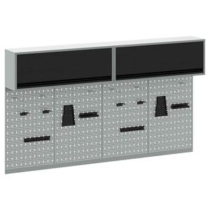vidaXL Gereedschapskast set met plank 6 st Zwart Gepoedercoat staal