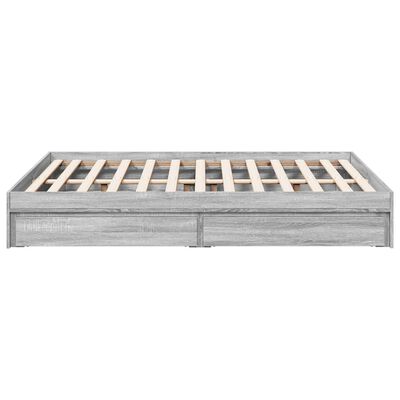 vidaXL Bedframe met lades bewerkt hout grijs sonoma eiken 120x200 cm