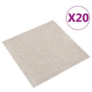 vidaXL Tapijttegels 20 st 5 m&sup2; 50x50 cm lichtbeige