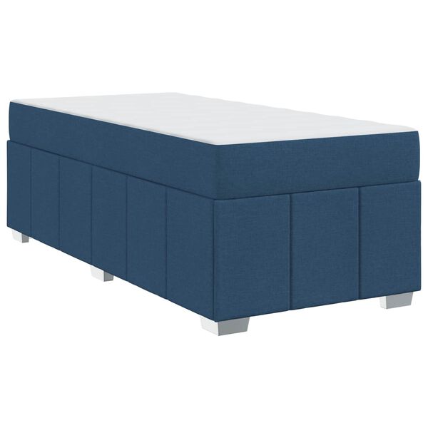 vidaXL Bedframe met matras Blauw 100 x 200 cm Stof