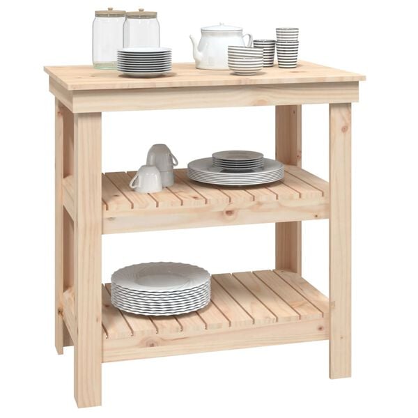 vidaXL Werkbank 78,5x50x80 cm massief grenenhout