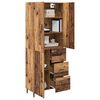 vidaXL Hoge kast met lade 2 pcs Oud Hout Geengineerd Hout en Glas