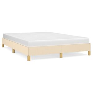 vidaXL Bedframe zonder matras stof cr&egrave;mekleurig 140x190 cm