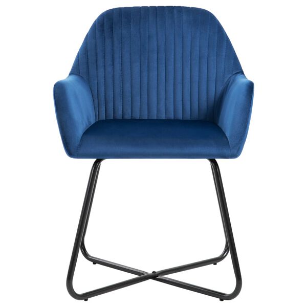 vidaXL Eetkamerstoelen 2 st fluweel blauw