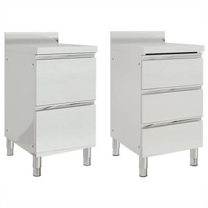 vidaXL Commerci&euml;le keukenkasten 2 stuks 50x60x96 cm roestvrij staal