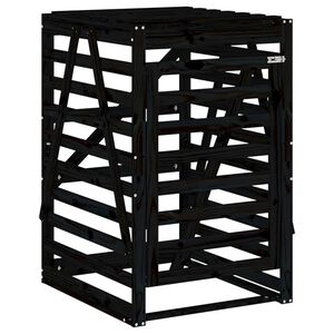 vidaXL Containerberging 84x90x128,5 cm massief grenenhout zwart