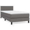 vidaXL Boxspring met matras kunstleer grijs 90x190 cm