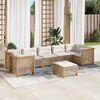 vidaXL 8-delige Loungeset met kussens poly rattan beige