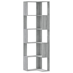 vidaXL Boekenkast 5-laags hoek 50x50x179 cm bewerkt hout grijs sonoma