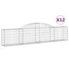 vidaXL Schanskorven 12 st gewelfd 300x30x60/80 cm gegalvaniseerd ijzer