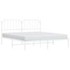 vidaXL Bedframe met hoofdbord metaal wit 183x213 cm