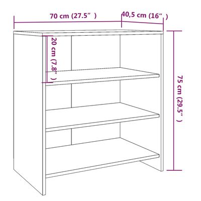 vidaXL Dressoir 70x40,5x75 cm bewerkt hout grijs sonoma eikenkleurig