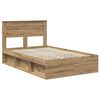vidaXL Bedframe Ambachtelijk eiken 135 x 190 cm Massief grenenhout