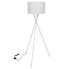 vidaXL Vloerlamp inclusief lampenkap 139 cm wit