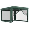 vidaXL Partytent met 4 mesh zijwanden 3x4 m HDPE groen