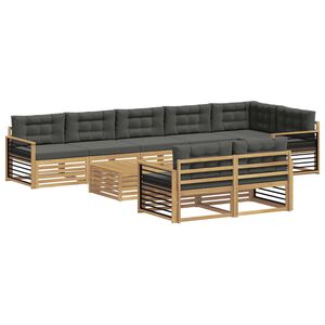 vidaXL Buiten bankenset 9 st 8-zits Wit en antracietkleurig Polyester