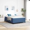 vidaXL Boxspring bed Blauw en Wit 203 x 140 x 60 cm Katoenen stof