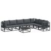 vidaXL Tuinbankenset 8 st Zwart Aluminium