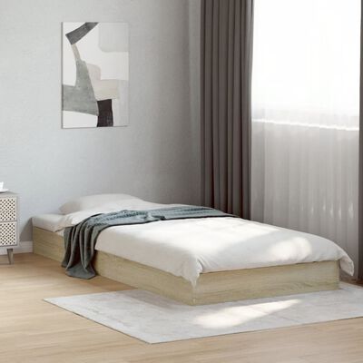 vidaXL Bedframe zonder matras hout sonoma eikenkleurig 75x190 cm