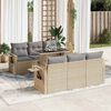 vidaXL 7-delige Loungeset met kussens poly rattan beige