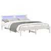 vidaXL Bedframe met hoofdeinde Wit 150 x 200 cm Massief grenenhout