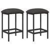 vidaXL Barkruk 2 pcs Donkergrijs 40 x 32 x 64 cm Bewerkt hout