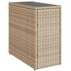 vidaXL Tuinbijzettafel met glazen blad 58x27,5x55 cm poly rattan beige