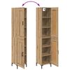 vidaXL Highboard Artisan Eiken 34,5 x 34 x 180 cm Bewerkt hout