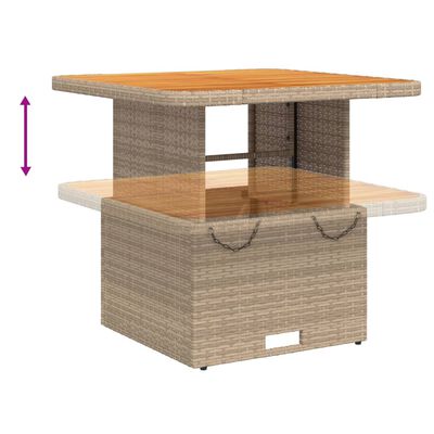 vidaXL 3-delige Tuinset met kussens poly rattan beige