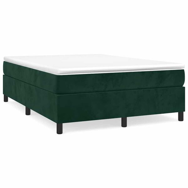 vidaXL Boxspring bed 140x190 cm fluweel donkergroen