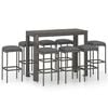 vidaXL 9-delige Tuinbarset met kussens poly rattan grijs