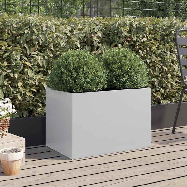 vidaXL Plantenbak 62x40x39 cm gegalvaniseerd staal zilverkleurig