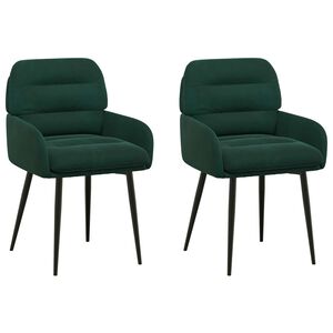 vidaXL Eettafelstoelen 2 st fluweel Donkergroen 59 x 59,5 x 90 cm