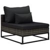 vidaXL 4-delige Loungeset met kussens poly rattan grijs