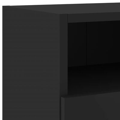 vidaXL 4-delige Tv-wandmeubelset bewerkt hout zwart