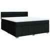 vidaXL Boxspring met matras stof zwart 180x200 cm